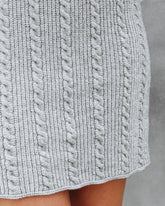 Just Cozy Enough Cable Knit Mini Skirt - Grey - SALE Oshnow